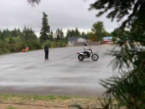 Running practices during my motorcycle class.